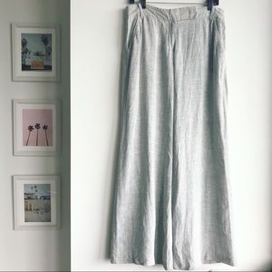 Max Studio Grey Linen Wide Leg Pant
